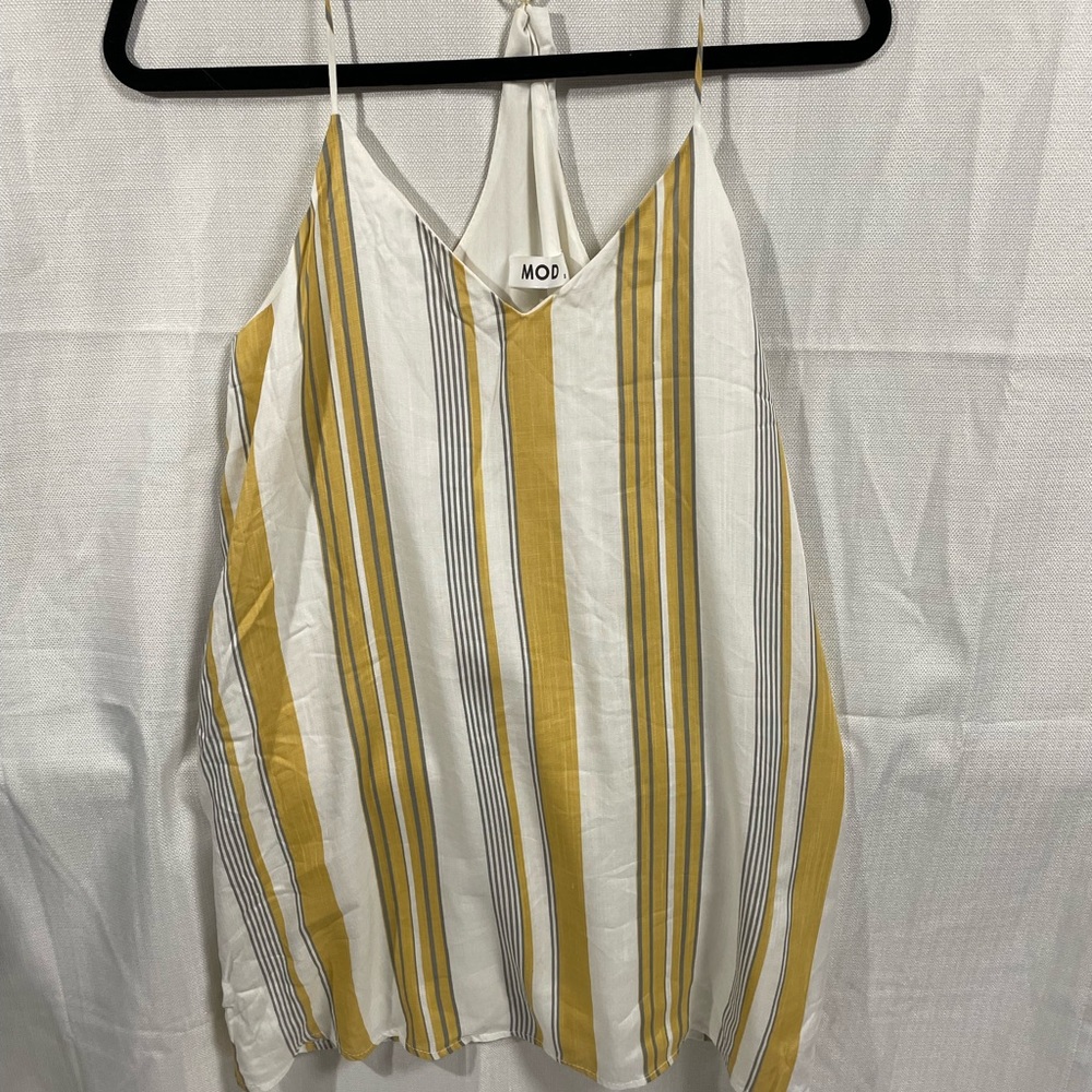 Sleeveless Dress - Size S - Linen Spaghetti Strap Mini